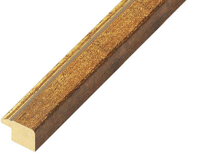 Moulding finger-jointed pine 18mm - ochre with gold edge - 116OCRA