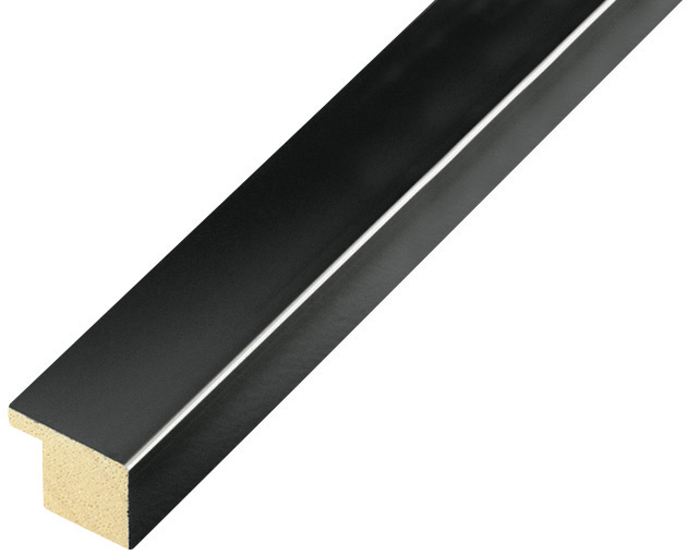 Moulding ayous - width 20mm height 14 - Glossy black - 13NERO