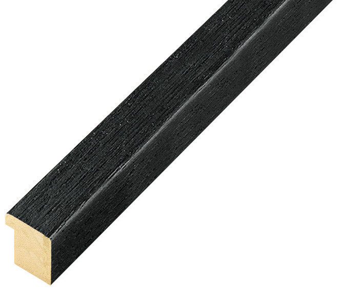 Moulding ayous width 15mm height 14 - black, open grain - 14NERO