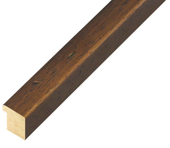 Moulding ayous, width 15mm height 14 - wormhole effect walnut - 15NOCEANT