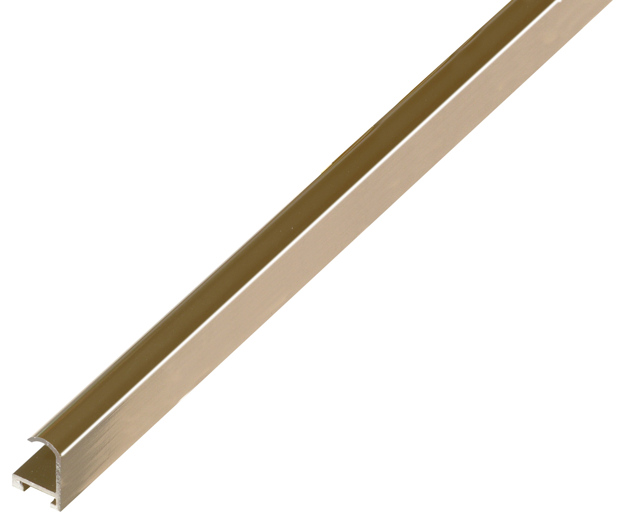 Aluminum moulding, round, bright bronze