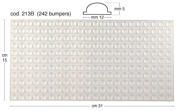 Transparent bumpons diameter 11 mm - 242 pieces