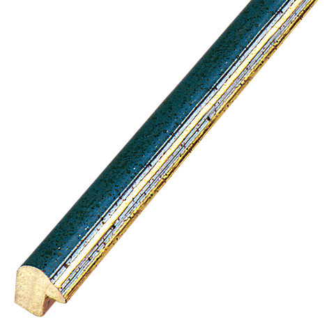 Moulding ayous jointed 13mm - blue with golden edge