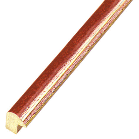 Moulding ayous jointed 13mm - red with golden edge