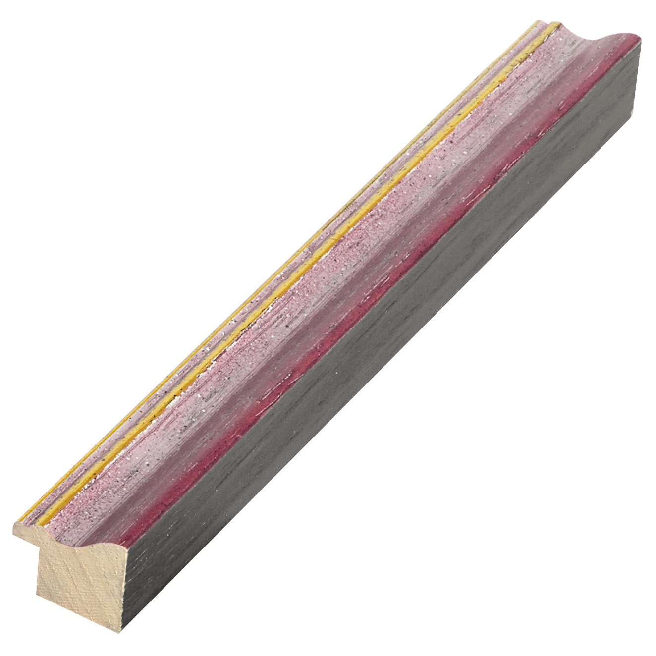 Moulding ayous jointed width 25mm - matt violet with gold edge - 246VIOLA
