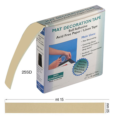 Mount decoration tape, mm25x15mtrs, Sand