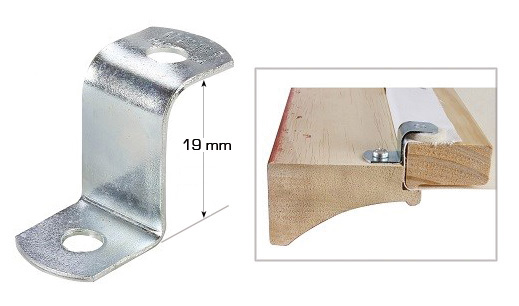 Galvanized iron plates to reinforce tre frame - 19mm height - Pack 100