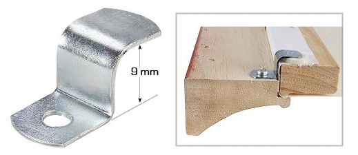 Galvanized iron plates to reinforce tre frame - 9 mm height - Pack 100
