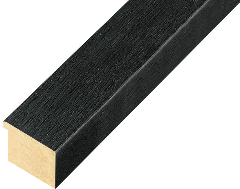 Moulding ayous, width 30mm height 20 - Black, open grain