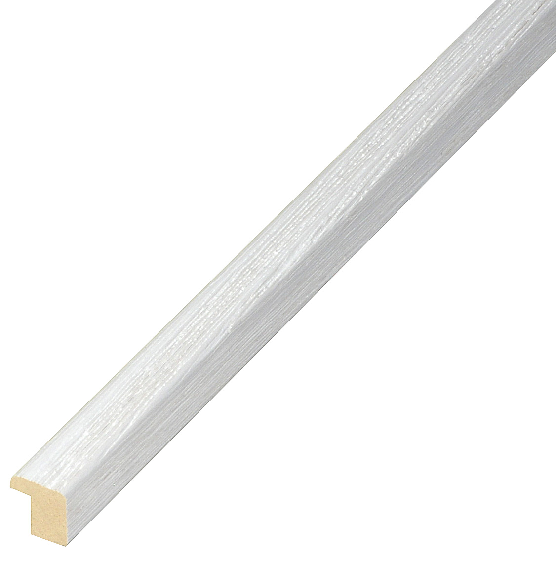 Moulding ayous woodworm treated mm 13x13 - scratched finish - White - 311BIANCO