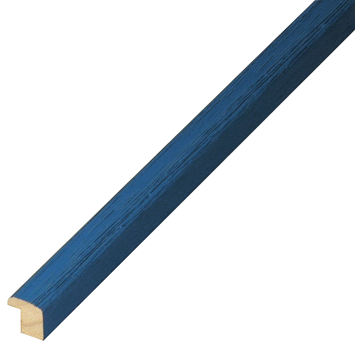 Moulding ayous woodworm treated mm 13x13 - scratched finish - Blue - 311BLU