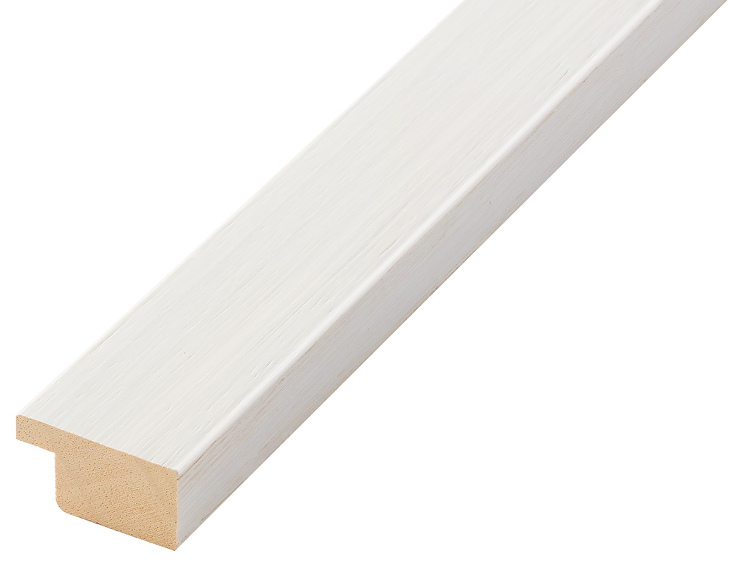 Moulding ayous, width 30mm height 14 - white, open grain