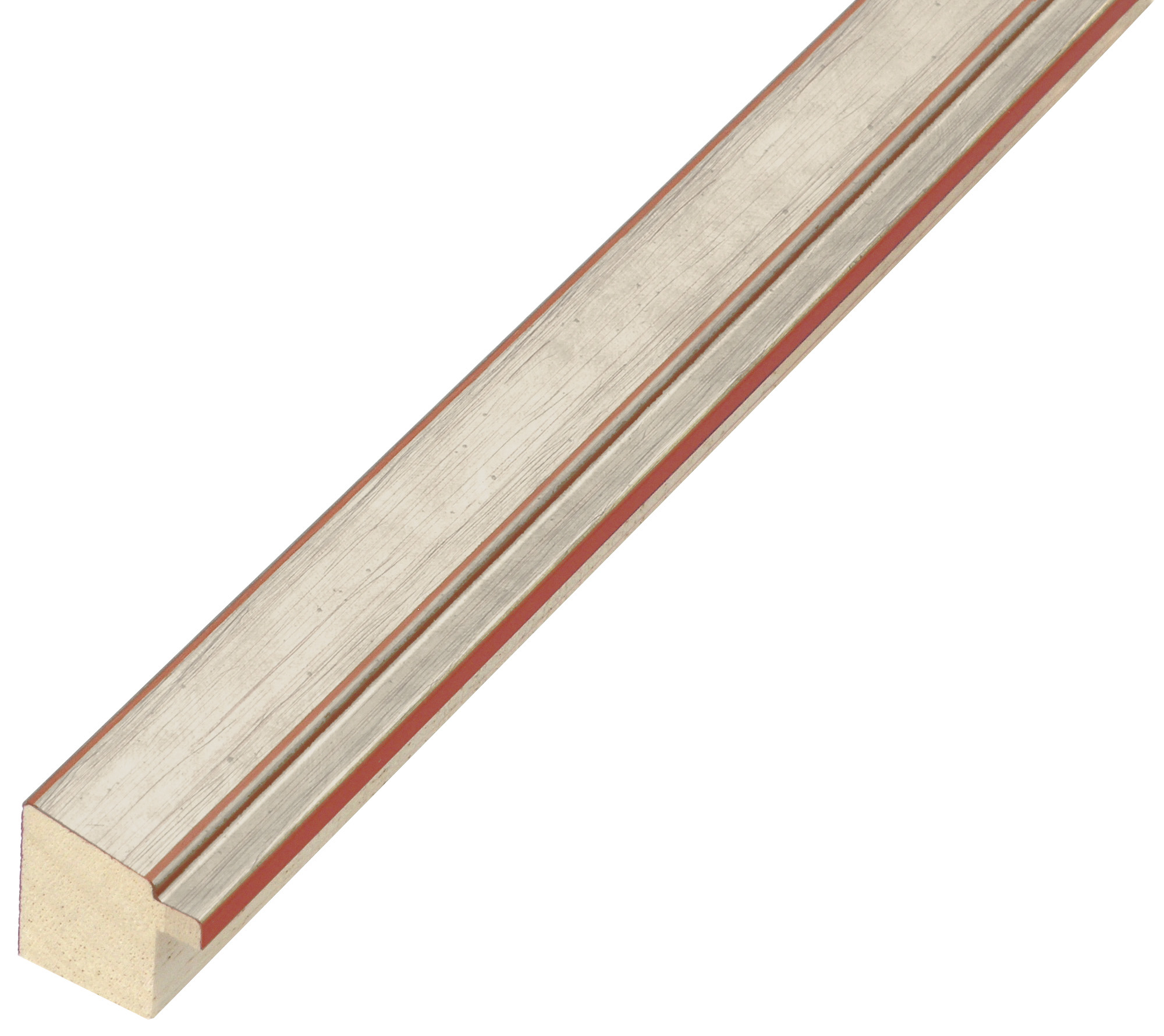Moulding finger-jointed pine - width 22mm height 22 - silver finish