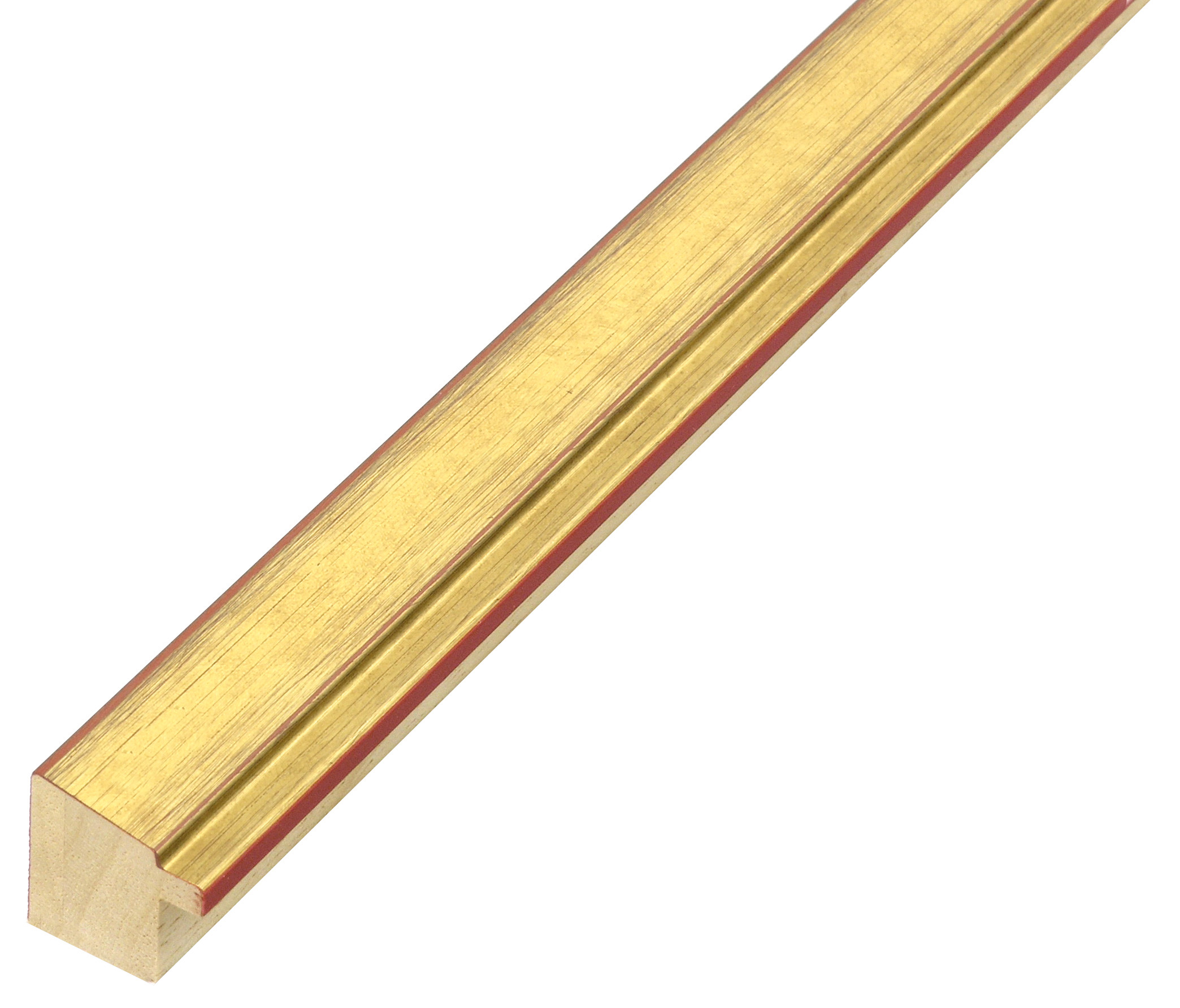 Moulding finger-jointed pine - width 22mm height 22 - gold finish