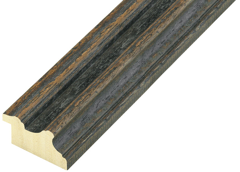 Moulding ayous, 37mm, aged finish - black - 383NERO