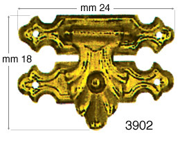 Brass plated iron clips, long. 24 mm - Pack 50