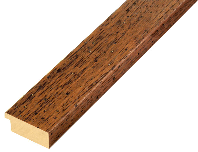 Moulding ayous, width 40mm height 16 - wormhole effect walnut - 40NOCEANT