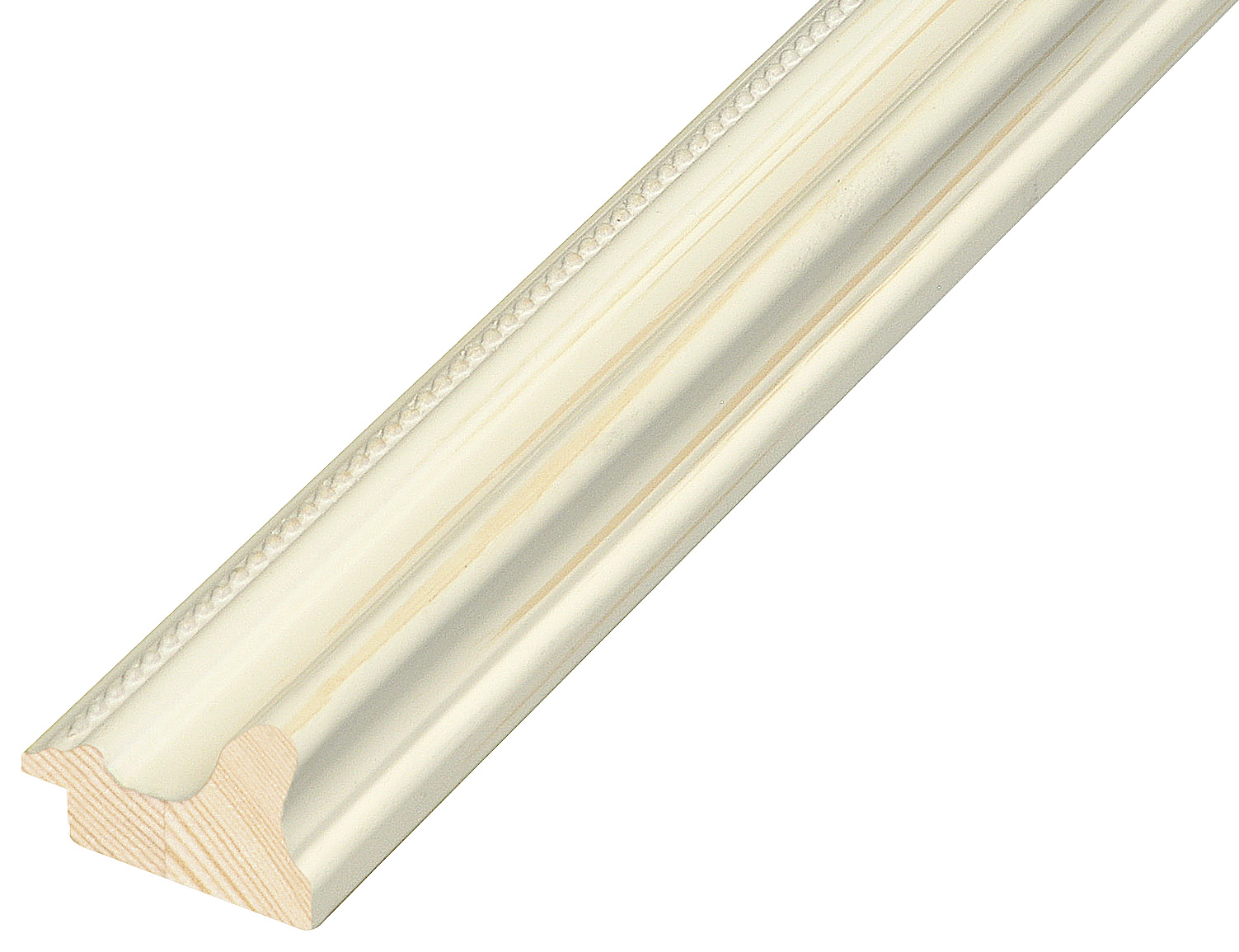 Moulding finger-jointed pine, width 38mm, height 26 - Cream - 416CREMA
