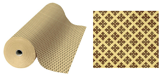 Varese paper, 50 cm, yellow with square brown motif - 10Kg