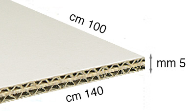 Corrugated white cardboard, 100x140 cm