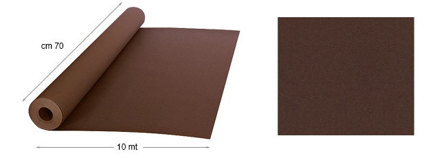 Velvet paper - mt 10x70 cm roll - Brown