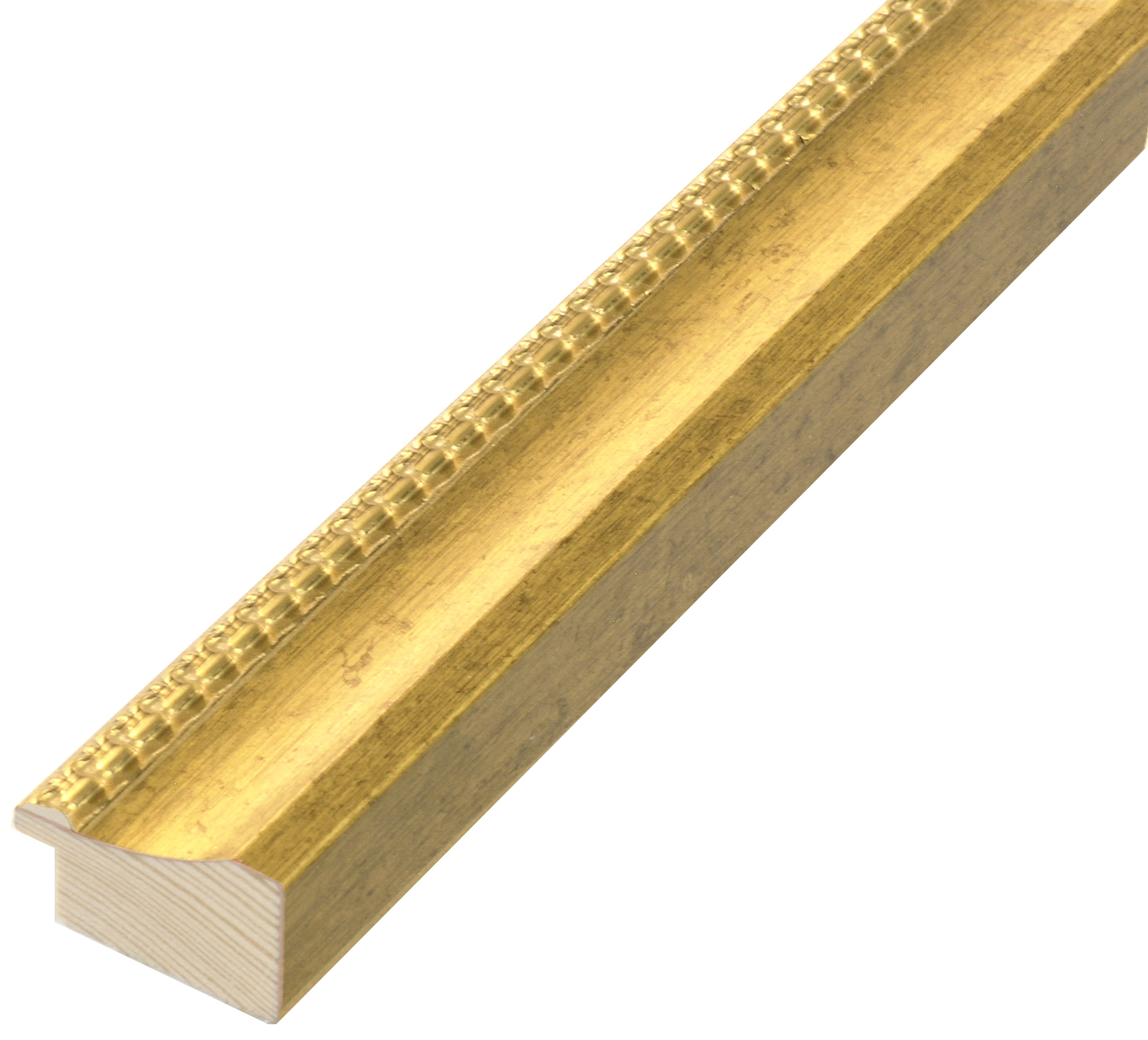 Moulding finger-jointed pine, width 35mm height 20 - gold