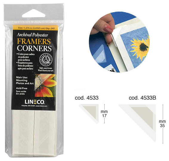 Self-adhesive mounting corners 17 mm - Pack 240