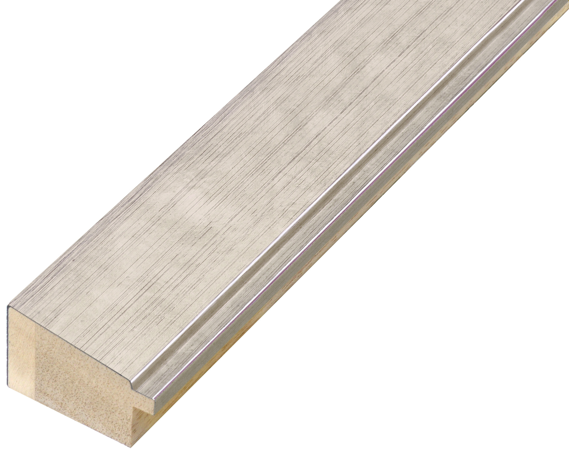 Moulding finger-jointed pine - width 42mm height 27 - silver finish - 461ARGENTO