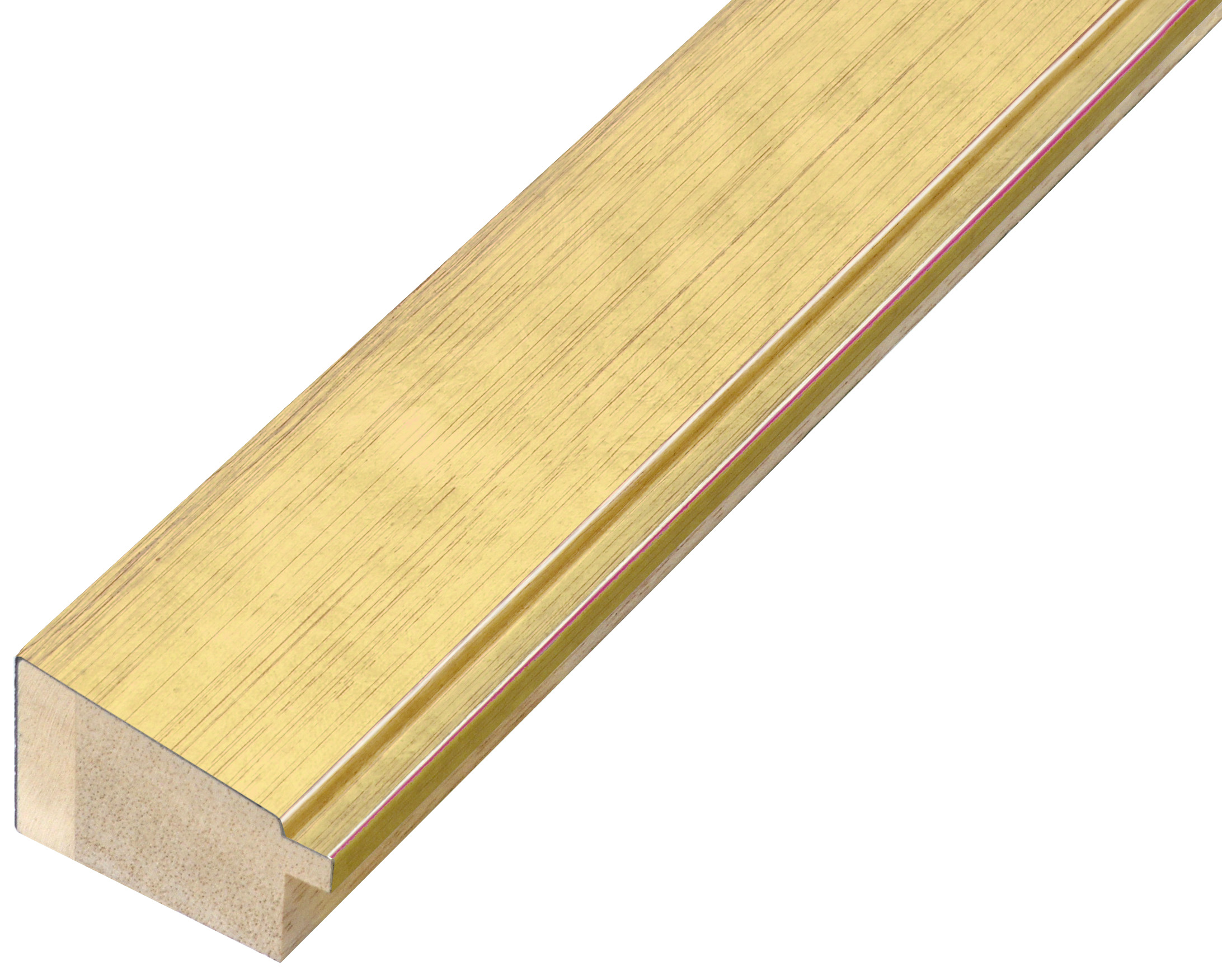 Moulding finger-jointed pine - width 42mm height 27 - gold finish