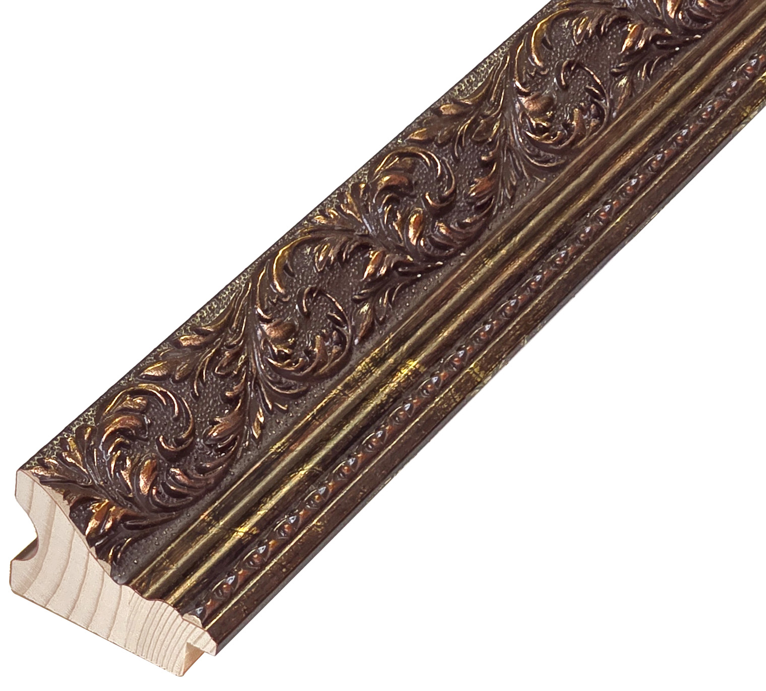 Moulding finger-jointed pine, width 57mm, height 32 - Walnut - 464NOCE