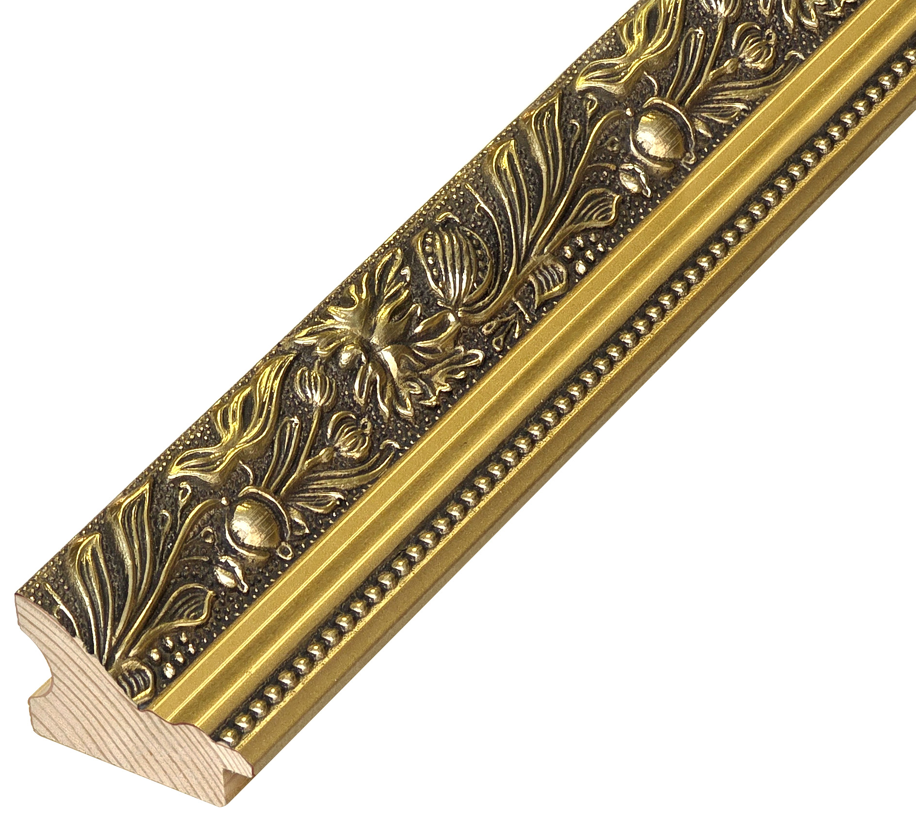 Moulding finger-jointed pine, width 57mm, height 32 - Bright cold - 464OROLUC