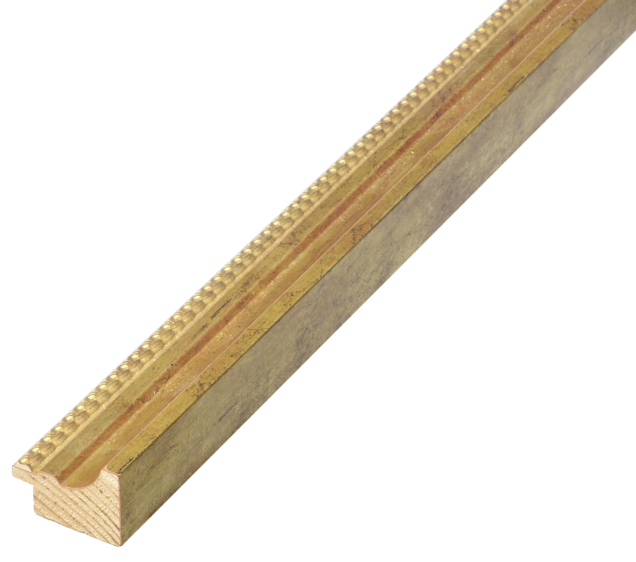 Moulding finger-jointed pine, width 42mm height 30 - gold - 488ORO