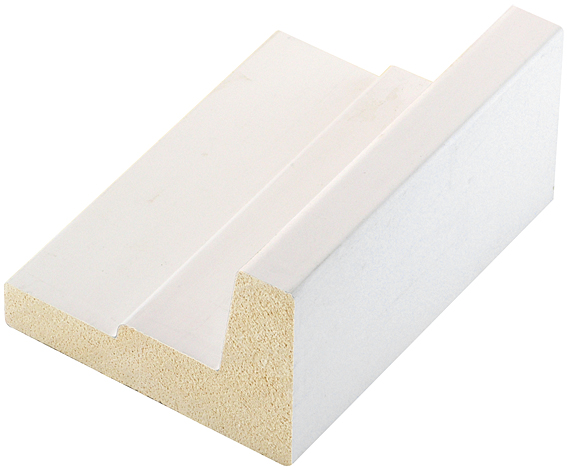 Moulding ayous jointed L shape, Width 54mm Height 36 White - 591BIANCO