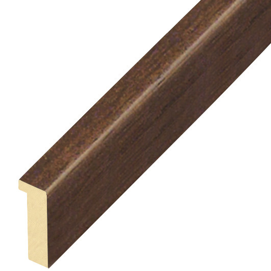 Moulding ayous, width 10mm, height 25mm -walnut - 601NOCE