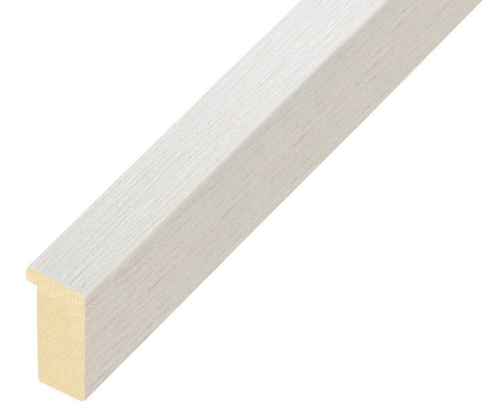 Moulding ayous, width 15mm height 25 - white, open grain - 609BIANCO