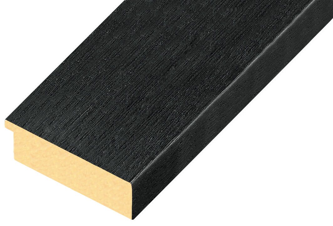 Moulding ayous, width 68mm height 20 - black, open grain - 71NERO