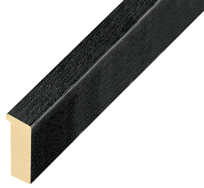 Moulding ayous, width 15mm height 32 - Black, open grain - 722NERO