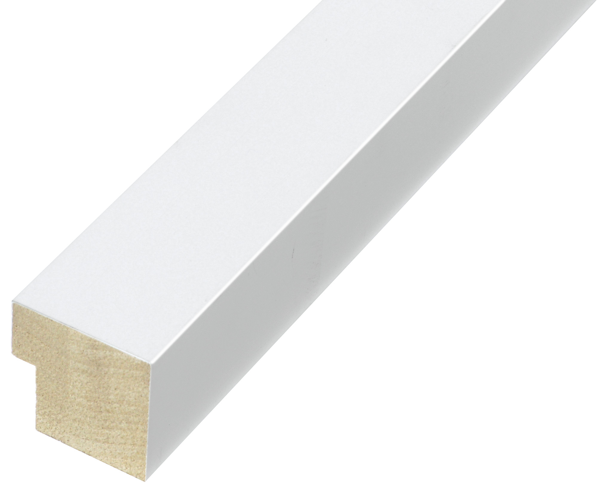 Moulding finger-jointed pine width 34mm height 34 - matt white - 733BIANCO