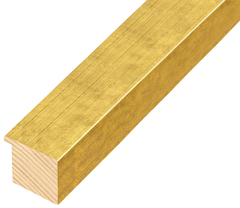 Moulding finger-jointed pine, width 67mm, height 32 - Gold - 824ORO