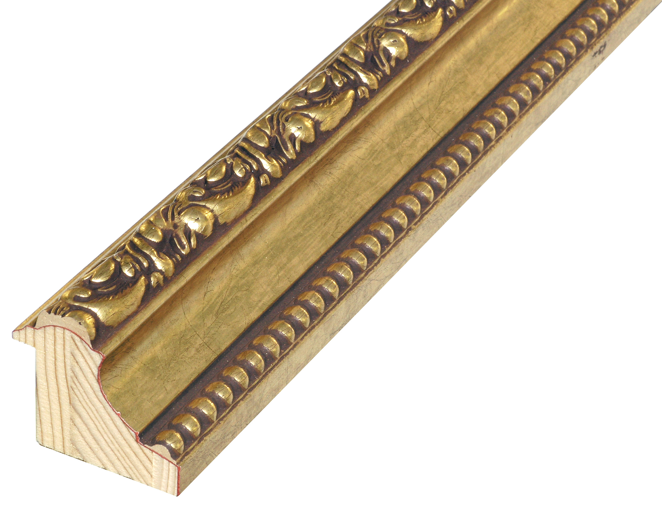 Moulding finger-jointed fir, width 50mm, height 44 - Gold, decorations - 933ORO