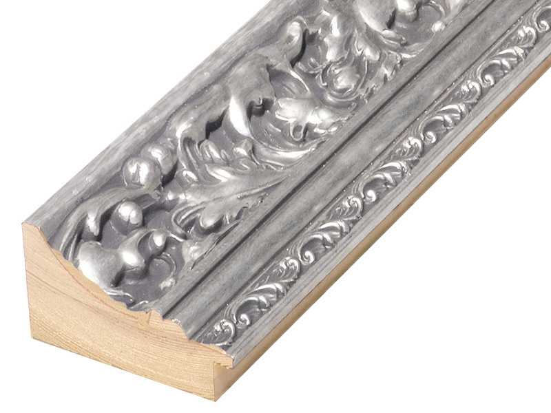 Moulding finger-jointed fir Width 82mm Height 49 Silver, decorations