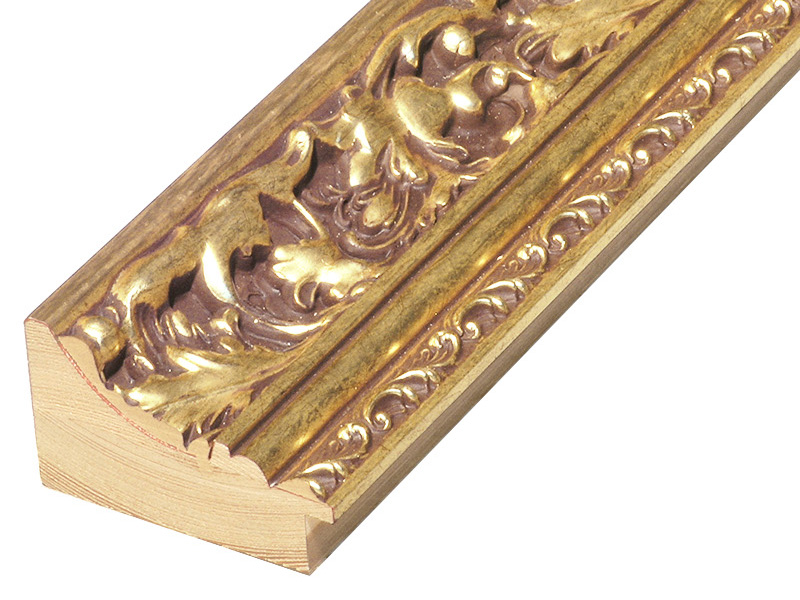 Moulding finger-jointed fir Width 82mm Height 49 Gold, decorations