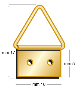 Short-tail brass plated triangle hangers n.1 - Pack 1000