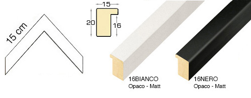 Complete set of corner samples of moulding 16 (2 pieces)