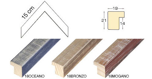 Complete set of corner samples of moulding 18 (3 pieces)