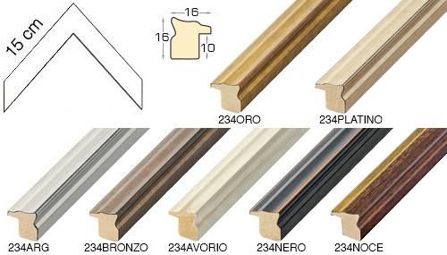 Complete set of corner samples of moulding 234 (7 pieces)