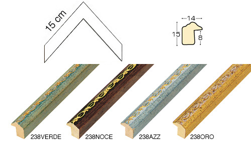 Complete set of corner samples of moulding 238 (4 pieces)