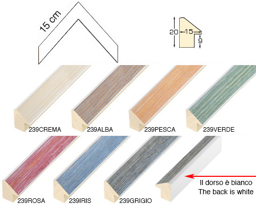 Complete set of corner samples of moulding 239 (7 pieces)