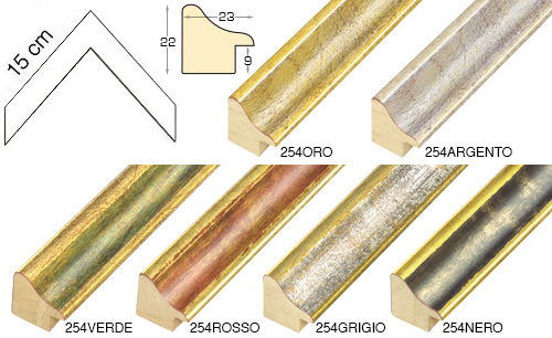 Complete set of corner samples of moulding 254 (6 pieces)