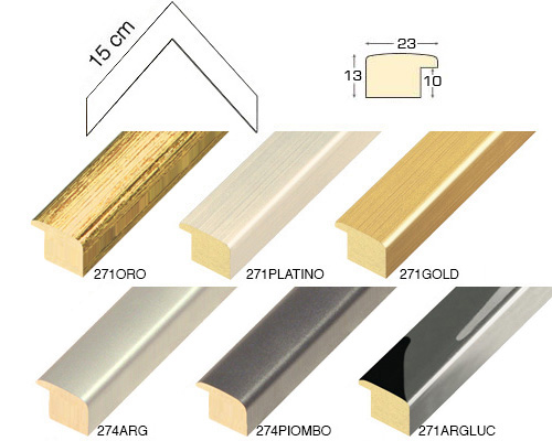 Complete set of corner samples of moulding 271-274-276 (7 pieces)